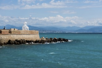Sculpture made of letters, Le Nomade, artist Jaume Plensa, Antibes, Provence Alpes Côte d'Azur,