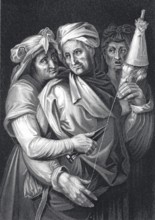 The Parcae, in Roman mythology the three goddesses of fate, who correspond to the three Moires of