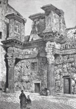 Ruin of the Temple of Minerva in Rome around 1800, Italy, Historical, digitally restored