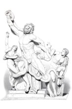 Laocoon Group, the most important depiction of the death throes of Laocoon and his sons, in the