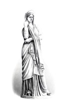 Pudicitia, modesty, personified as a matrona modestly wrapped in her robe or as a woman about to