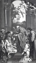The Last Communion of Saint Sophronius Eusebius Hieronymus (born around 348/349, died on 30