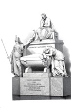 The tomb of Dante Aligherio in Santa Croce in Florence, around 1800, Italy, Historical, digitally