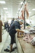 Market hall, section of camel butchers, Salalah, Dhofar, Oman