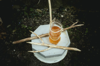 Arasadzikh. Altar to old god, a pagan ritual taking place on 14-01, every year. Under earth is the