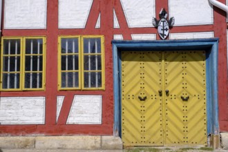 Half-timbered houses at the Kornmarkt, Wolfenbüttel, Lower Saxony, Germany