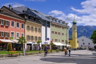 Main square with St Anthony's Church, Lienz, East Tyrol, Austria