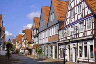 Half-timbered houses in the old town centre, Celle, Lüneburg Heath, Lower Saxony, Germany