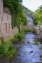 Erft in the old town centre, at the beer house, Bad Münstereifel, Eifel, Euskirchen district, North