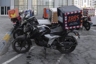 Symbol photo motorbike courier Essen, Abu Dhabi, United Arab Emirates