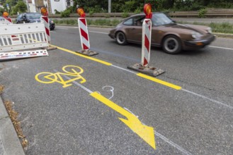 New cycle lane between Stuttgart and Degerloch. The cycle path between Pischekstraße and Geroksruhe