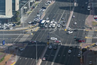 Road junction, Abu Dhabi, United Arab Emirates