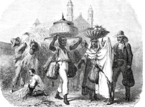 A baker and bread seller in Cuba in 1870, digitally enhanced reproduction from a 19th century