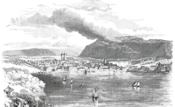 View of the city of Geneva, seen from the lake, 1865, Switzerland, digitally enhanced reproduction