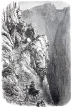 The Gemmi Pass, Gemmi Pass, a 2268 m high mountain pass in Switzerland, 1870, digitally enhanced