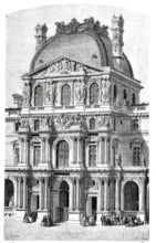 The Richelieu Pavilion of the Louvre in 1870, Paris, France, digitally enhanced reproduction from a