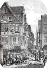 The Judengasse in Frankfurt am Main around 1885, Hesse, Germany, digitally enhanced reproduction