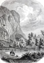 The Martinswand near Zirl in Tyrol in 1888, Alps, Innsbrucker Land, Austria, digitally enhanced