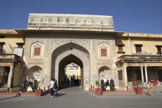 City gate in the old town, Jaipur, Rajasthan, India