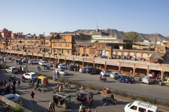 View of Chhoti Chaupar Square in the old city centre, Jaipur, Rajasthan, India