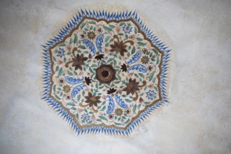 Mural painting in the Amber Fort or fortress, Jaipur, Rajasthan, India