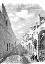 The Knights' Street in Rhodes, around 1870, Greece, digitally enhanced reproduction from a 19th