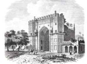 The garden of Sultan Khosrou in Allahabad, 1860, today Prayagraj in India, digitally enhanced