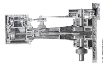 Steam engine, high-speed steam engine by Lecouteur and Garnier, around 1880, historical, digitally