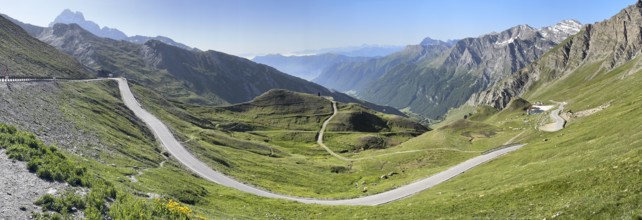 Panoramic view of southern ramp southern ascent mountain road alpine road to third highest