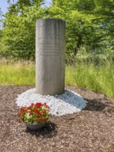 Free-standing stone column Monument with inscription in memory of Bernd Rosemeyer, racing driver