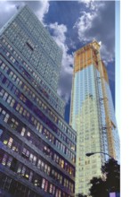 High-rise buildings and a skyscraper under construction, Manhattan, New York City, USA