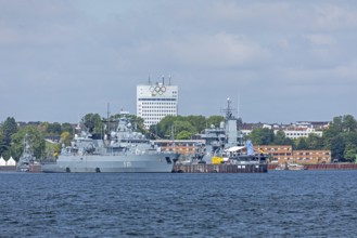 Warship, naval base, Kiel, Schleswig-Holstein, Germany