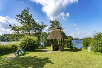 The empress's pavilion on Prinzeninsel in the GroÃŸer Plöner See near Plön, Schleswig-Holstein,