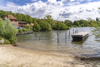 Beach on the GroÃŸer Plöner See near Plön, Schleswig-Holstein, Germany
