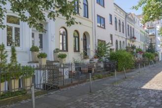 Residential street in the Ostertor neighbourhood a popular residential area, eastern suburb,