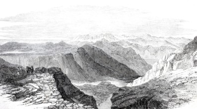 Landscape in Dalmatia around 1870, Boche di Cattaro, Bay of Kotor, Montenegro, Historical,