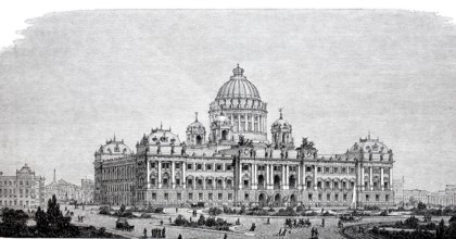 Prize-winning design for the Reichstag building by Professor Thierlich, c. 1882, Berlin, Germany,