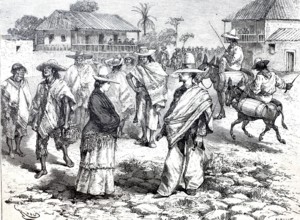 Street scene in Honda on the Rio Magdalena, 1880, Colombia, South America, Historical, digitally