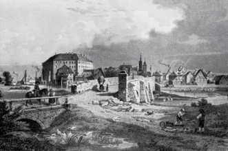 HÃ¶chstadt Castle in the Middle Ages, HÃ¶chstadt an der Aisch, Middle Franconia, Bavaria, Germany,