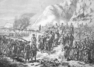 The Subjugation of the Zuppans in Dalmatia, Historical, Reproduction from an original with a scene