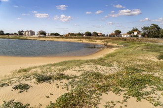 Beach and lagoon at the Belle Henriette L'Aiguillon-la-Presqu'ile National Nature Reserve, France