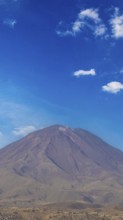 Arequipa, Peru. Sunset view of the Misti Volcano mountain range from the Yanahuara lookout