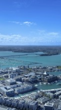 Scenic panoramic views of Auckland skyline and financial downtown city center