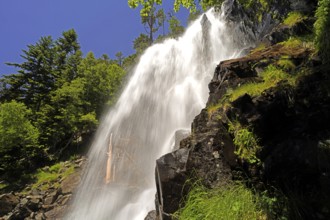 The Cascada de Ratera waterfall in the AigÃ¼estortes i Estany de Sant Maurici National Park,