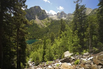 Lake Estany de Sant Maurici in the AigÃ¼estortes i Estany de Sant Maurici National Park, Catalonia,