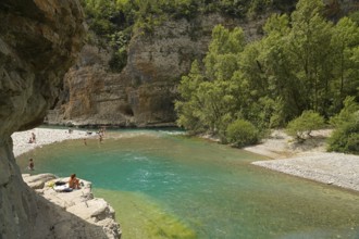 The River Ara in the Spanish Pyrenees near Ainsa, Spain