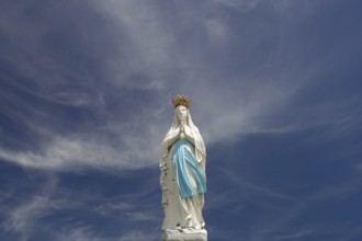Statue of the Crowned Madonna of Our Lady in Lourdes on Rosary Square in the Marian pilgrimage town