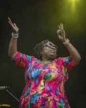 Dynelle Rhodes (Armstead), singer of the Weather Girls at the Berliner Rundfunk 91.4 Open Air in