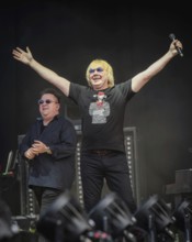 Sebastian Krumbiegel and Tobias KÃ¼nzel, singer of the band Die Prinzen at the Berliner Rundfunk 91