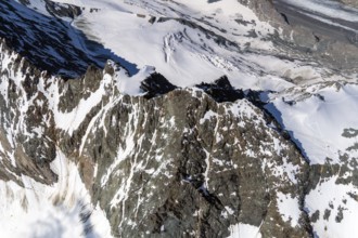 GroÃŸglockner mountain peak, summit, mountain, Hohe Tauern, Salzburg, Carinthia, aerial view,